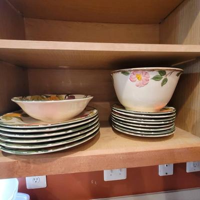 Franciscan Fruit Bowl and Apple Blossom Dishes TLC with Chips
