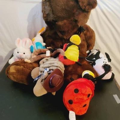 Large Teddy Bear and Other Small Toys - Plush Toys Lot 