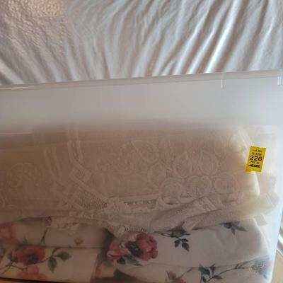 Lace Curtains and Floral Flannel Sheets Full Size