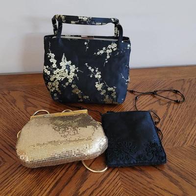 Lame And Silk Purses - Vintage  - 3pc