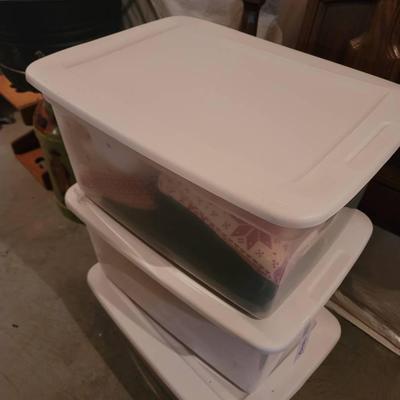 Blankets and Throws and Sheets 3 Tote Lot