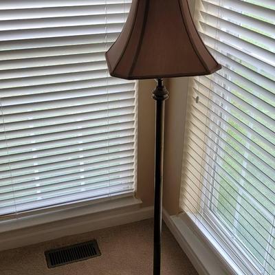 Antiqued Gold Tone Swing Arm Floor Lamp
