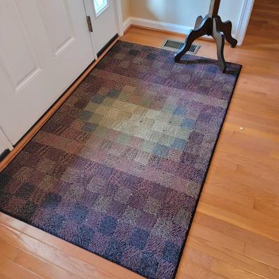 Burgundy And Teal Entry Or Throw Rug 40 x 62