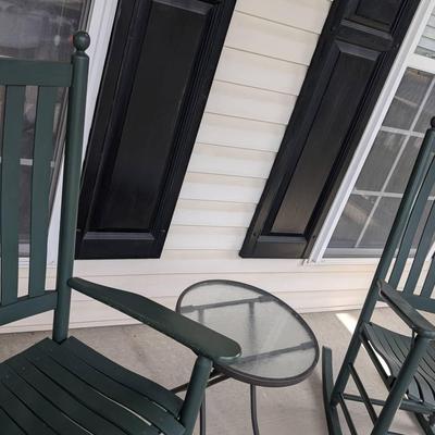 Three Rocking Chairs And Two Tables Porch Set