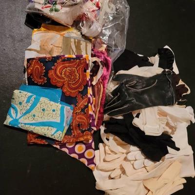 Gloves Scarves Handkerchiefs Lot Great Vintage Selection 
