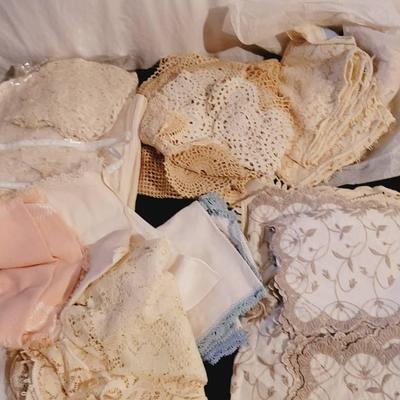 Linens and Lace Collection - Mostly Antique Napkins, Doilies, and Tablecloths 