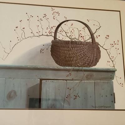 Winterberry Basket by Pauline Campanelli Print