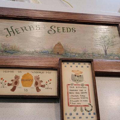 Hand Painted Country Style Kitchen Art Décor 3pc