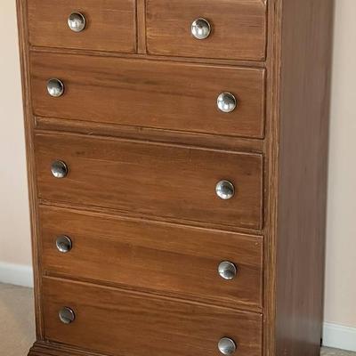 Dresser - Wooden Dresser with 2 Small Drawers, 4 Larger Drawers, and Round Knobs