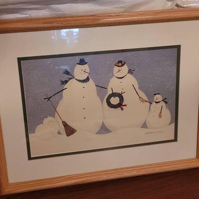Warren Kimble Framed Snowman Print 