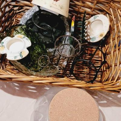 Decorative Lot - Candle Topper, Jar, Napkin Holder, & More