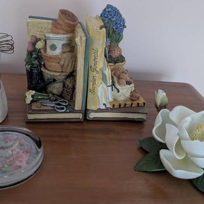 Angelic Garden Dresser Top Decorative Collection  Bookends, Paperweight, Floral Figurine, Angel