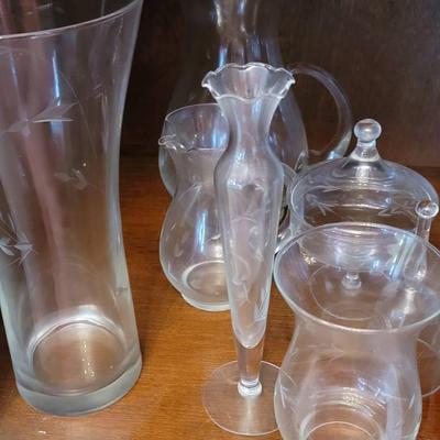 Princess House Glassware Collection - Etched, Floral, Pitchers, Vases and More 