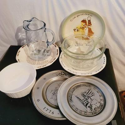 Kitchen Lot - Pie Plates Pewter and More Vintage Items 