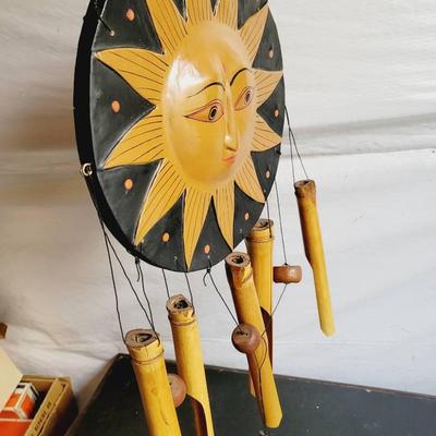 Celestial Wind Chime Boho Sun Moon Bamboo 