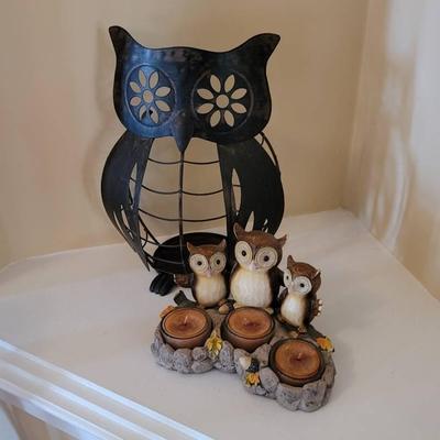 Yankee Candle Owl Theme Candle Holders