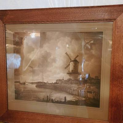 Dutch Windmill Print Mission Style Frame Large 