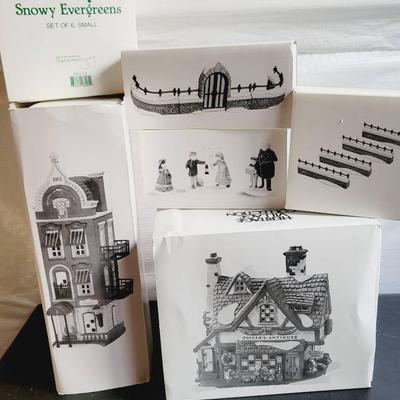 Dept 56 Houses, Trees, Fencing, and Accessories Beekman House, Quilly's Antiques - 6pc