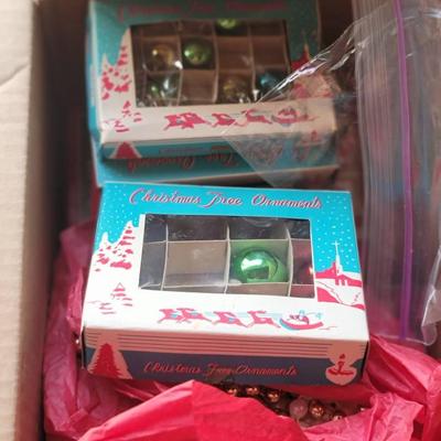 Christmas Decor Ornaments Miniature, Balls, Garland, & Bells Lot