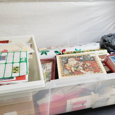 Christmas Paper Goods Lot - Wrapping Materials, Greeting Cards and More 