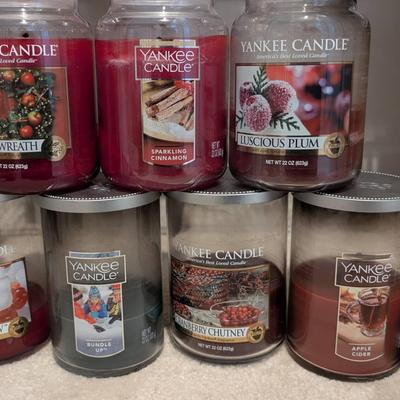 Yankee Candles In Various Stages Of Burn