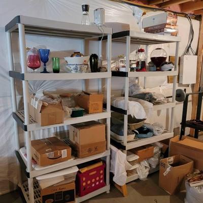 Plastic Garage or Basement Shelves 2pc 