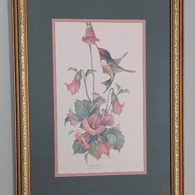 Artwork Hummingbird Carolyn Shores Wright Double Signed Numbered Framed