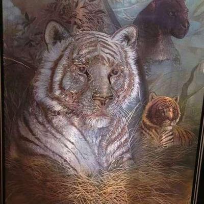 Cat & Tiger & Panther Big Cats Metallic Print 