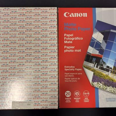 Assortment Of Photograph And Photo Paper By Canon, Red River, And Epson