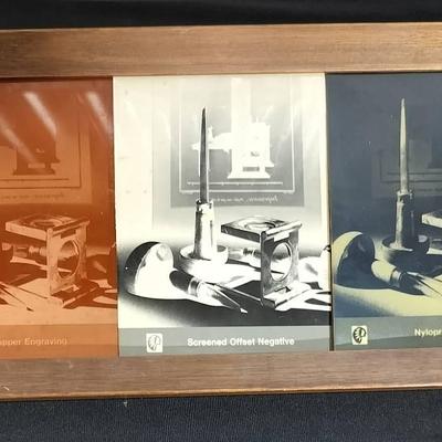 R R Donnelly & Sons Company Framed Metallic Collectible Photo Test Plates