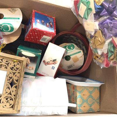 Christmas Decor Mystery Lot #4: Decor, Clothing, Ornaments, Tablecloths, Table Settings, & More