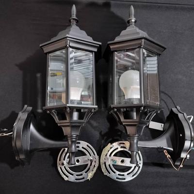 Pair Of Quoizel Wall Mounted Matte Black Porch Lights Model DGL8405MBK