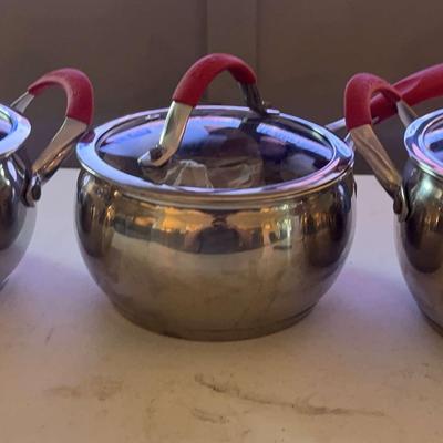 3 Piece Professional Cookware Stainless Steel Pots With Lids