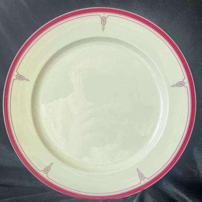 Lenox Decor "Rittenhouse Square" Red Rimmed Circular Plate #2