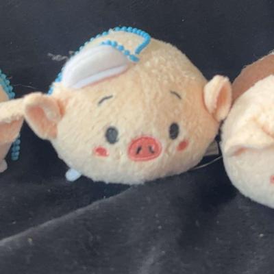 (3) Disney Pig Plushy Keychains