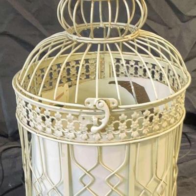 Hanging Vintage Metallic Birdcage Lamp