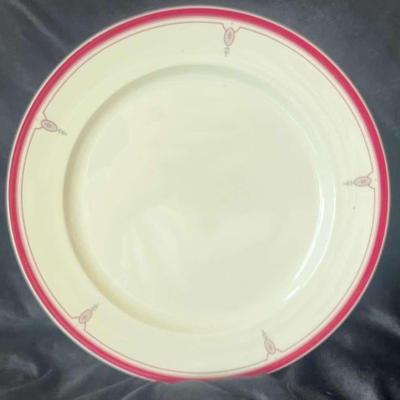 Lenox Decor "Rittenhouse Square" Red Rimmed Circular Plate #1
