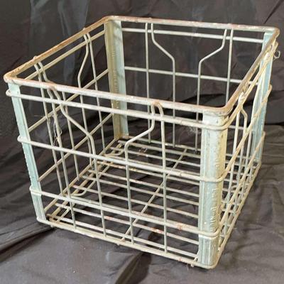 Vintage Galvanized Metal Milk Crate