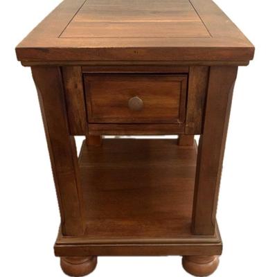 Dark Wooden Accent Table With Storage Drawer 