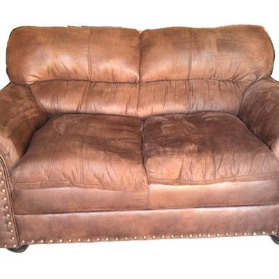 Brown, Suede-like Love Seat 