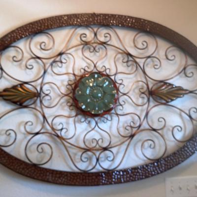 Large Metal Copper Colored Entryway Wall Hanging Art