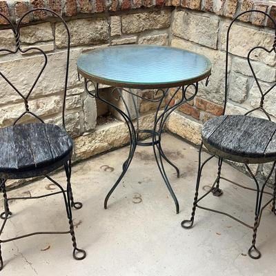 Wrought Iron Heart Patio Set