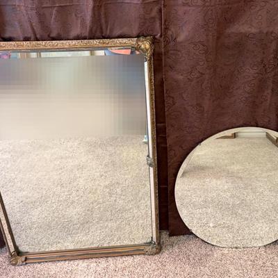 Framed Wall Mirrors And Round Beveled Mirror 