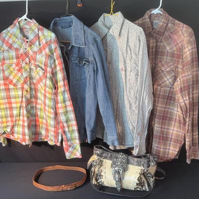 Cowgirl Up Women’s Western Wear Cinch Shirts, Purse & Belt 