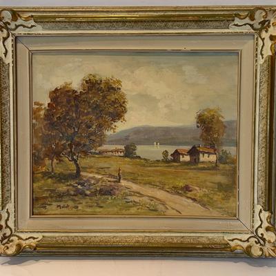 Mulot Painting On Canvas Vintage Lake Landscape 