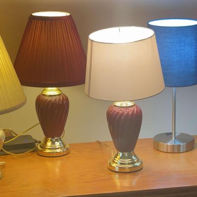 Collection of 5 Unique Table Lamps with Seashell, Crystal Look & Touch Control Features