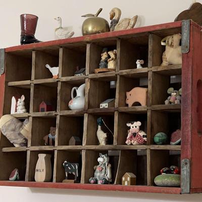 Wooden Coca-Cola Crate Shadowbox with Miniature Collectibles