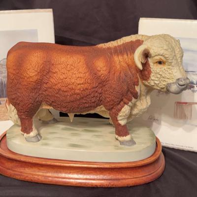 Andrea by Sadek Hereford Bull Figurine & Earl J. Cache Prints