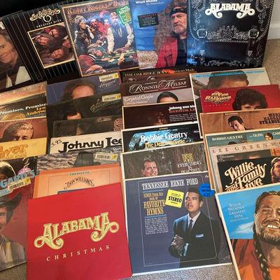 Country Vinyl Record Collection Featuring Willie Nelson, Merle Haggard, George Jones & More