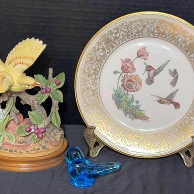 Bluebird of Happiness, Lenox Plate & Royal Crown Bird Figurine